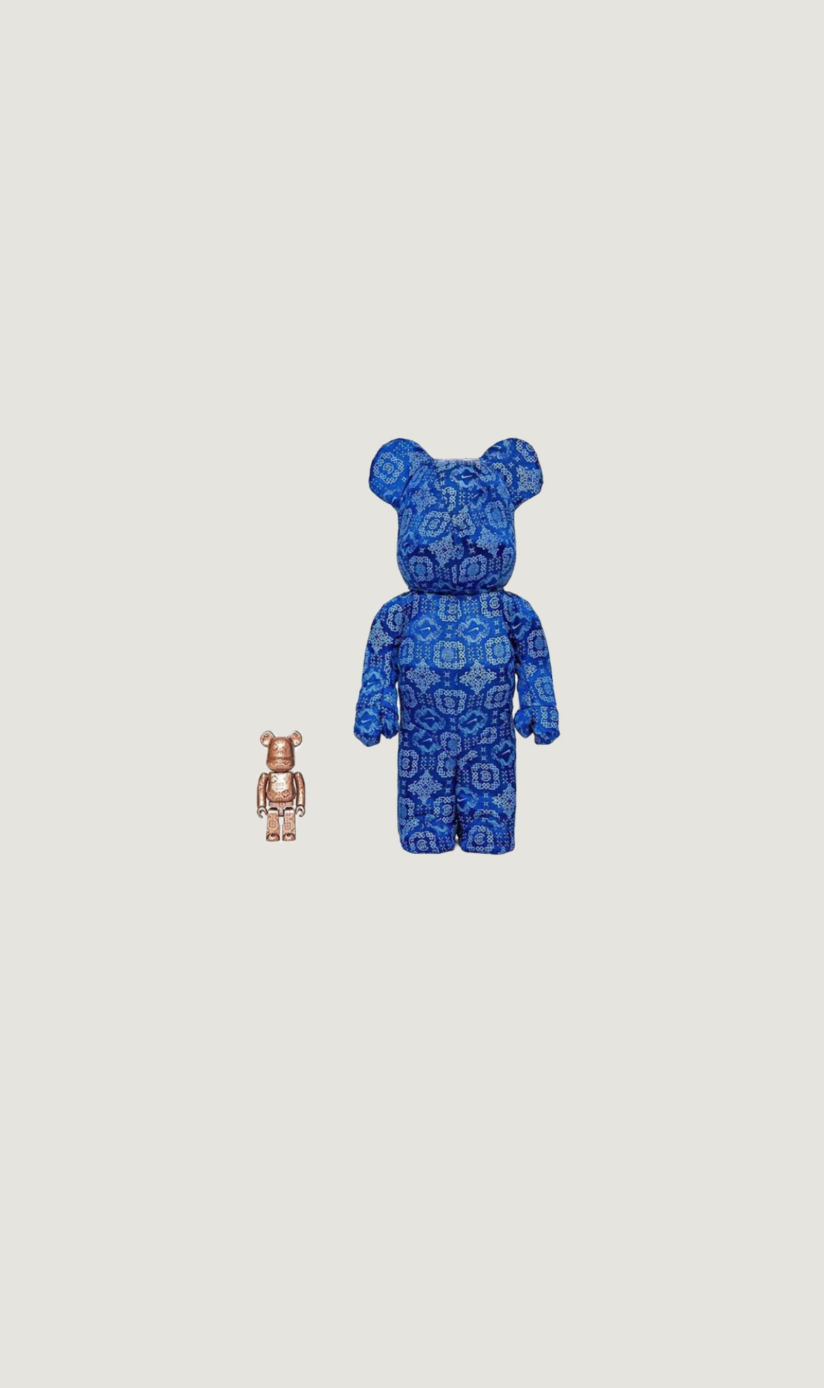 Load image into Gallery viewer, BEARBRICK X CLOT X NIKE - ROYALE UNIVERSITY BLUE SILK 100% &amp; 400% SET
