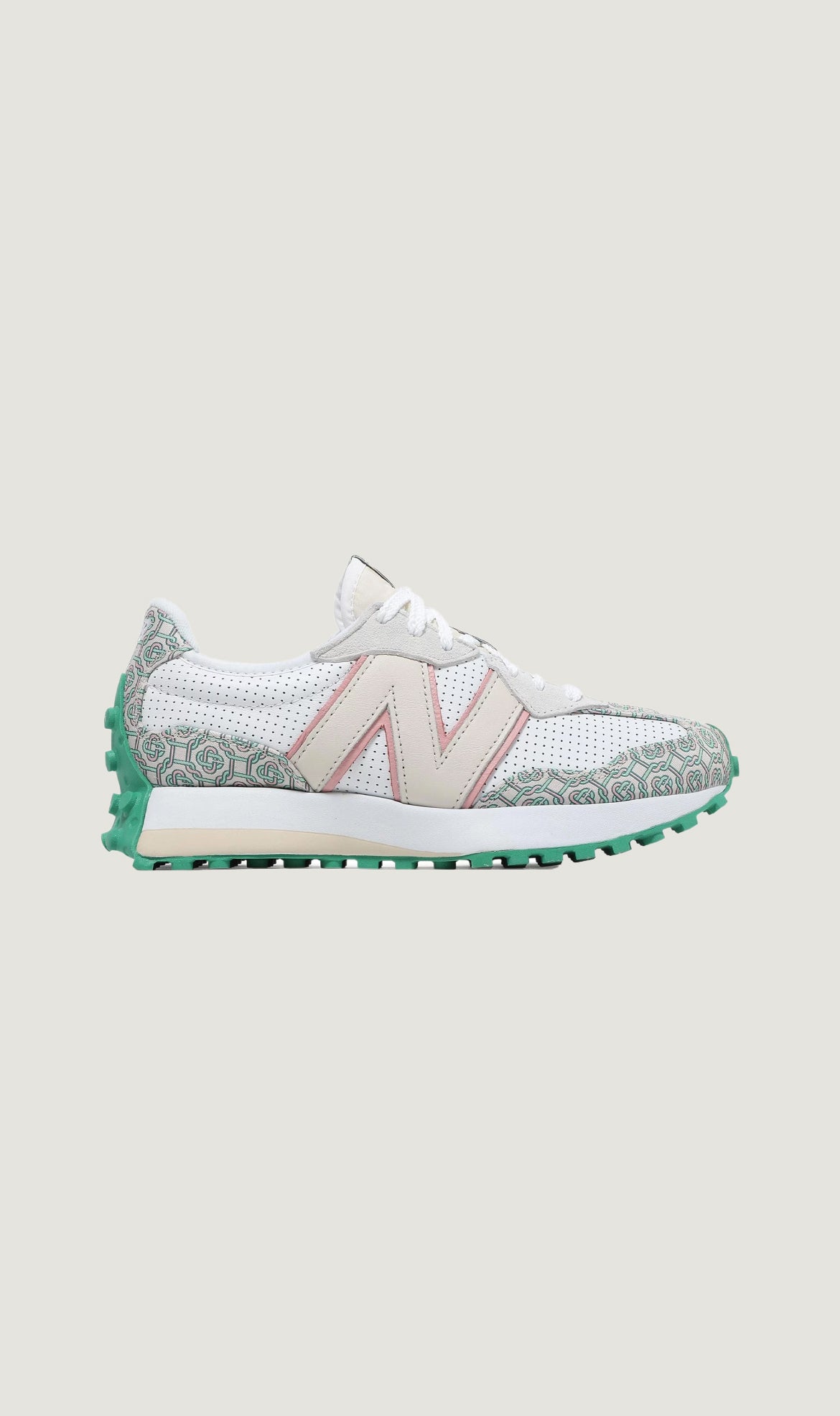 將圖像加載到圖庫查看器中，NEW BALANCE CASABLANCA X 327 - MUNSELL WHITE GREEN

